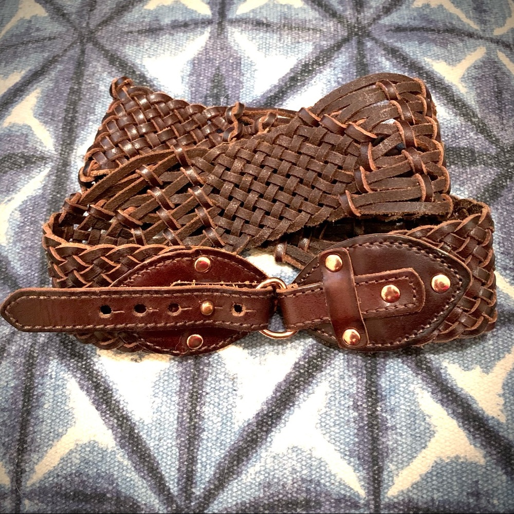 Anthropologie Wide Leather Adjustable Belt